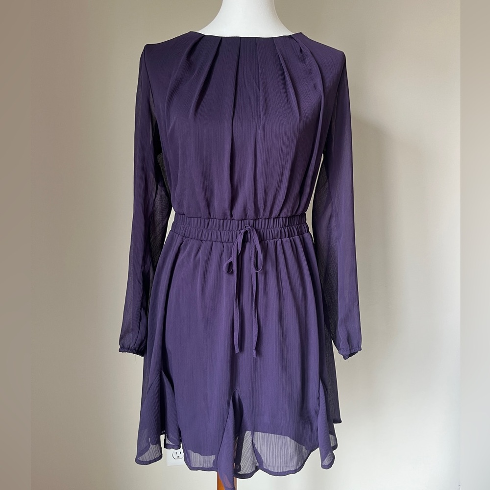 Deep Purple Long Sleeve Dress